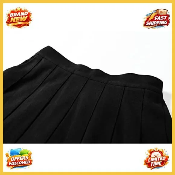 Woolen Pleated Skirt with Stretchy Band and Pockets Y2K Chic Winter